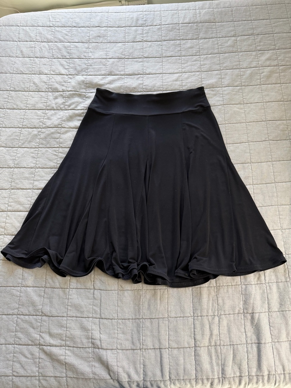 Women's Black A-Line Stretchy Skirt - Classic Flare